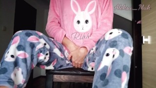 horny schoolgirl stepdaughter in pajama small tits masturbate pussy